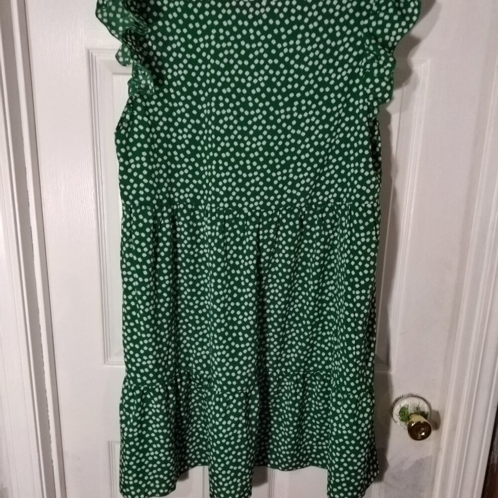 Green flowing dress